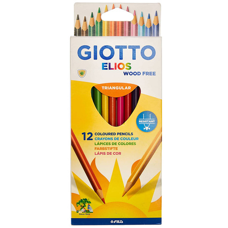 GIOTTO 275800 Kredki ołówkowe trójkątne 12szt różne kolory